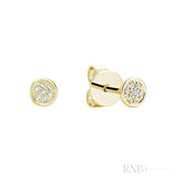 Round Cluster Diamond Stud Earrings