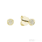 Round Cluster Diamond Stud Earrings