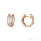 Baguette & Round Diamond Huggie Earrings