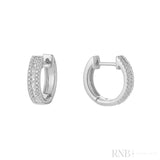 Baguette & Round Diamond Huggie Earrings