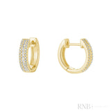 Baguette & Round Diamond Huggie Earrings