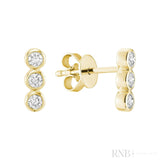 Trinity Bezel Diamond Stud Earrings