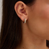 Double Row Diamond Huggie Earrings