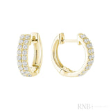 Double Row Diamond Huggie Earrings
