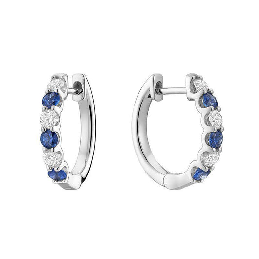 Precious Stone & Diamond Huggie Earrings