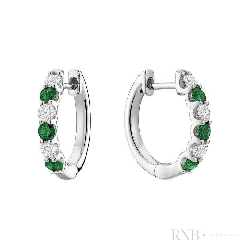 Precious Stone & Diamond Huggie Earrings