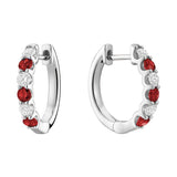 Precious Stone & Diamond Huggie Earrings