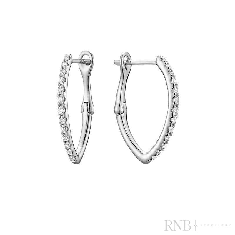 V-Shaped Hoops Diamond Earring