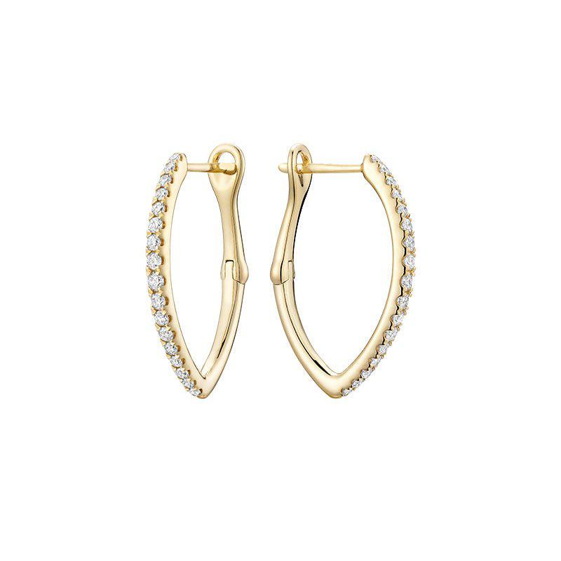 V-Shaped Hoops Diamond Earring
