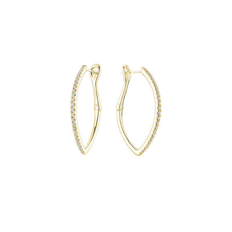 V-Shaped Hoops Diamond Earring