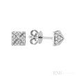 Pave Pyramid Diamond Stud Earrings