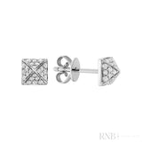 Pave Pyramid Diamond Stud Earrings