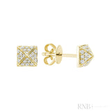 Pave Pyramid Diamond Stud Earrings