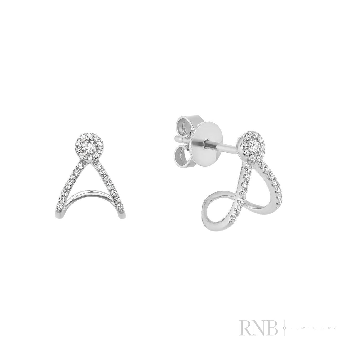 Ear Wrap Diamond Stud Earrings