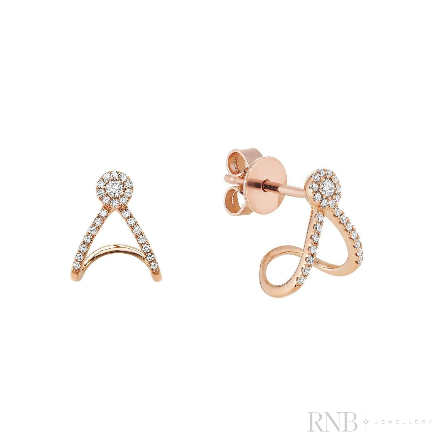 Ear Wrap Diamond Stud Earrings