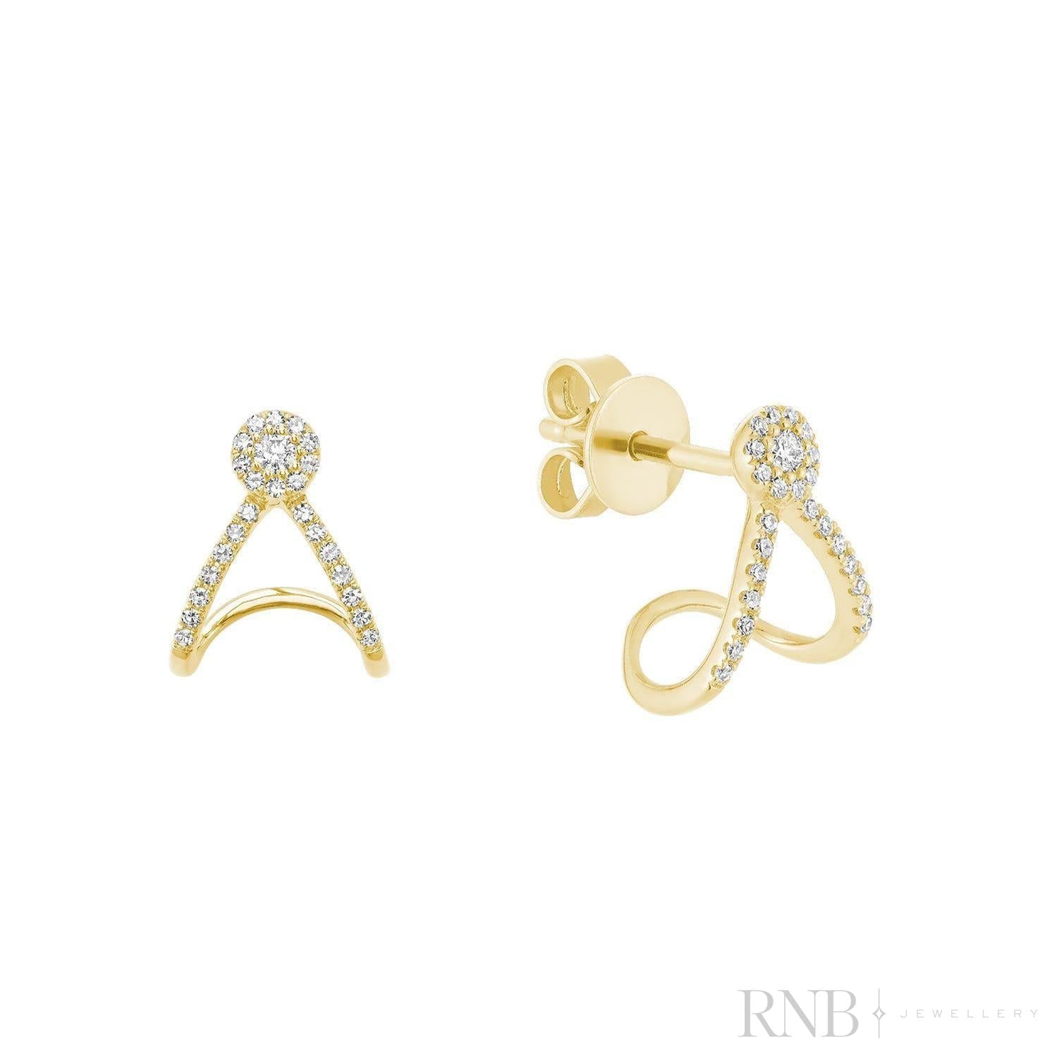 Ear Wrap Diamond Stud Earrings