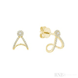 Ear Wrap Diamond Stud Earrings