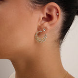River Bezel Diamond Earrings