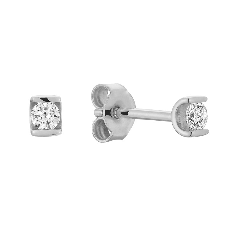 Dainty Tension Diamond Stud Earrings