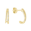 Stud Double Row Ear wrap Diamond Earrings