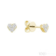 Pave Heart Diamond Stud Earrings