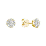 Pave Round Diamond Stud Earrings