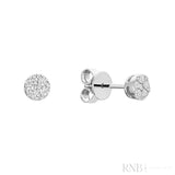 Pave Round Diamond Stud Earrings