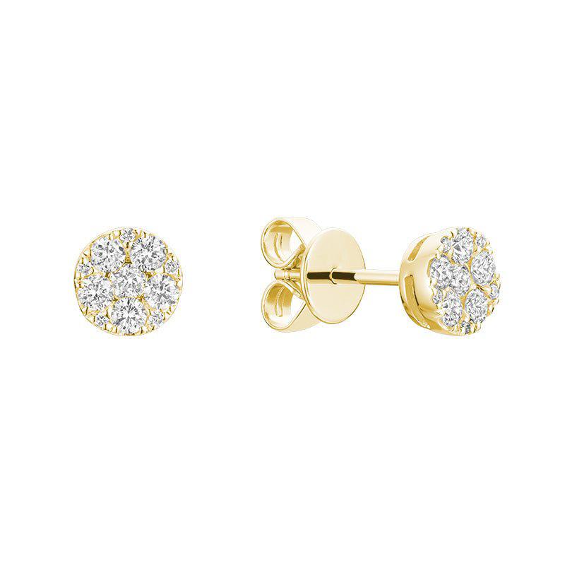Pave Round Diamond Stud Earrings