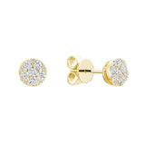 Pave Round Diamond Stud Earrings