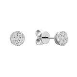 Pave Round Diamond Stud Earrings