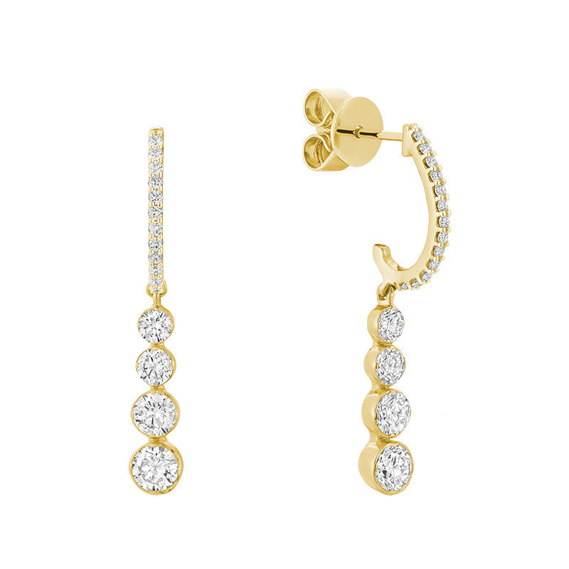 Fancy Dangling Graduated Diamond Stud Earrings