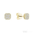 Pave Cushion Diamond Stud Earrings