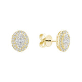 Pave Oval Diamond Stud Earrings