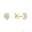 Pave Oval Diamond Stud Earrings