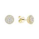 Pave Circle Diamond Stud Earrings