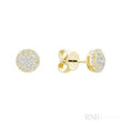 Pave Circle Diamond Stud Earrings
