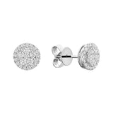 Pave Circle Diamond Stud Earrings