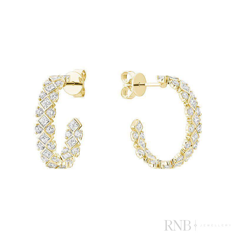 Fancy Lozenge Diamond Loop Earrings