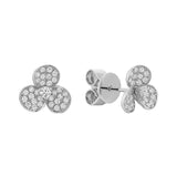 Three Leaf Clover Diamond Stud Earrings