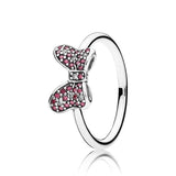 PANDORA Disney Minnie's Sparkling SS Bow Ring with Red CZ - 190956CZR (Retired)