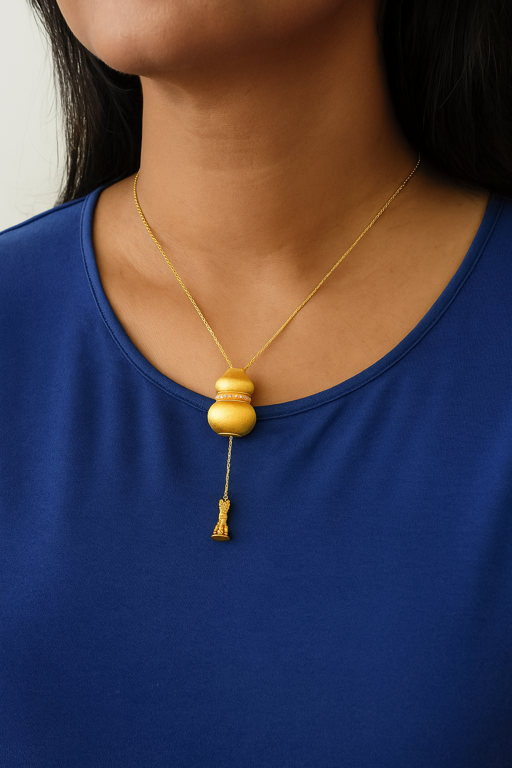 24K Gold Necklace (Calabash with Vajra Dorje)
