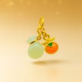 24k Gold Hetian Jade Charm