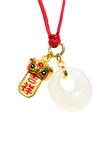 24K Hetian Jade Necklace (Lion Dance)