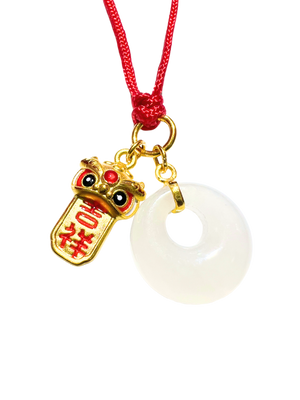 24K Hetian Jade Necklaces (Lion Dance)