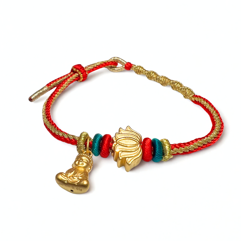 24K Gold Bracelet (Buddha, Lotus)