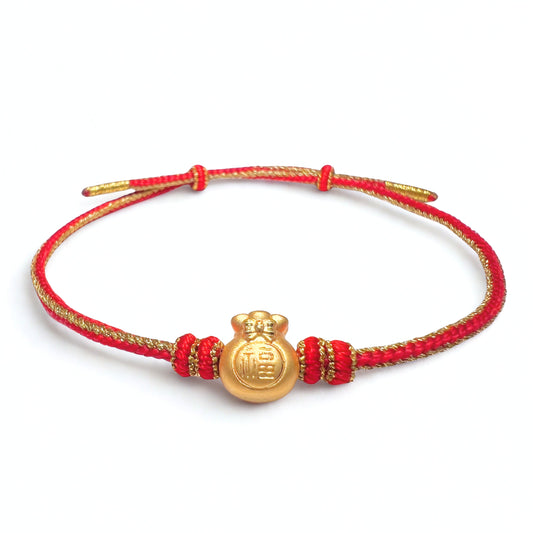 24K Gold Money Bag Bracelet