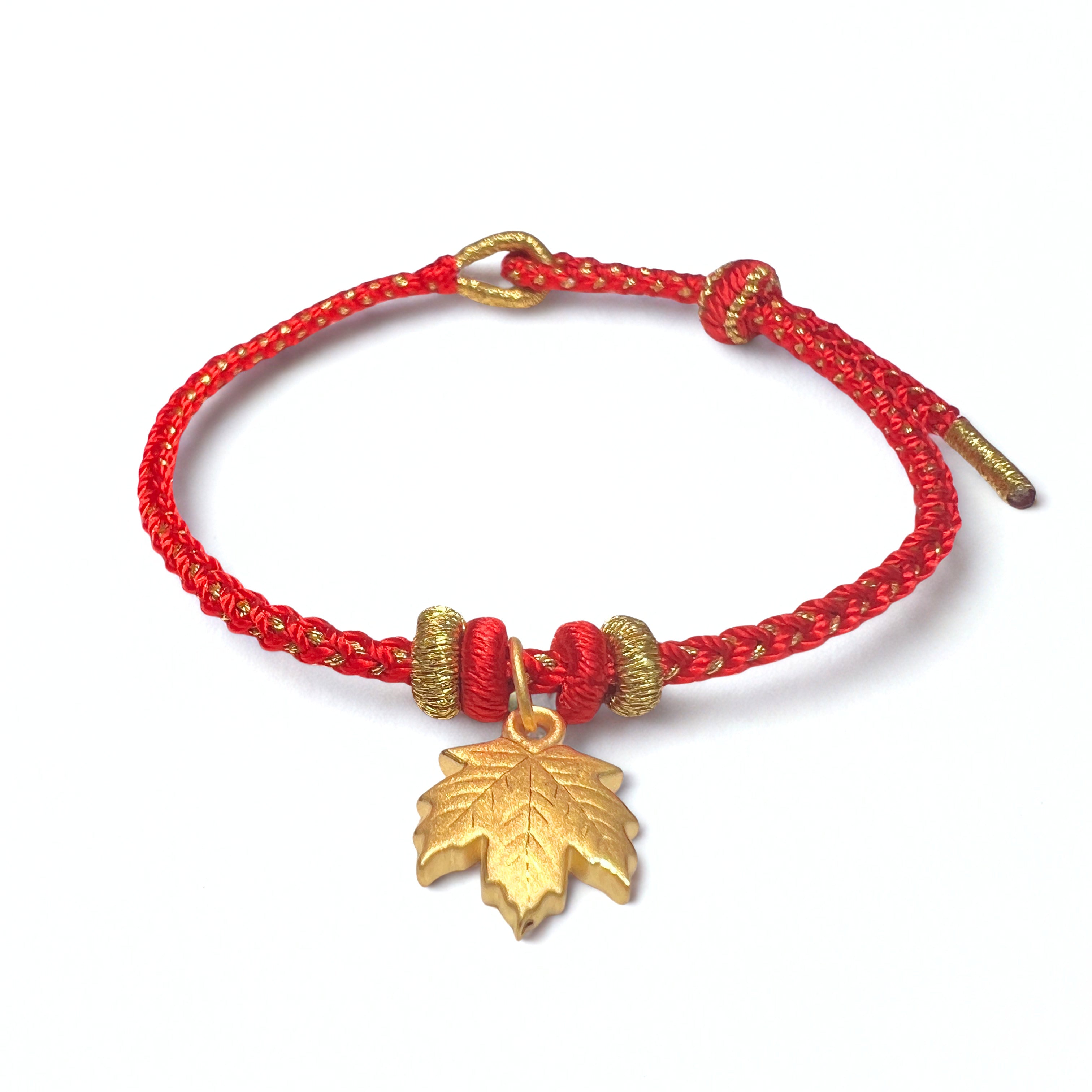 24K Gold Maple Leaf Bracelet