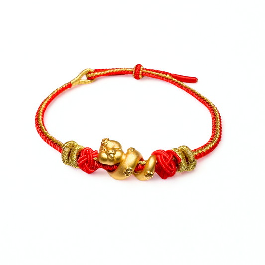 24K Gold Bracelet Chinese Zodiac (Snake)