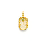 24K Gold Hetian Jade Rabbit Zodiac Pendant