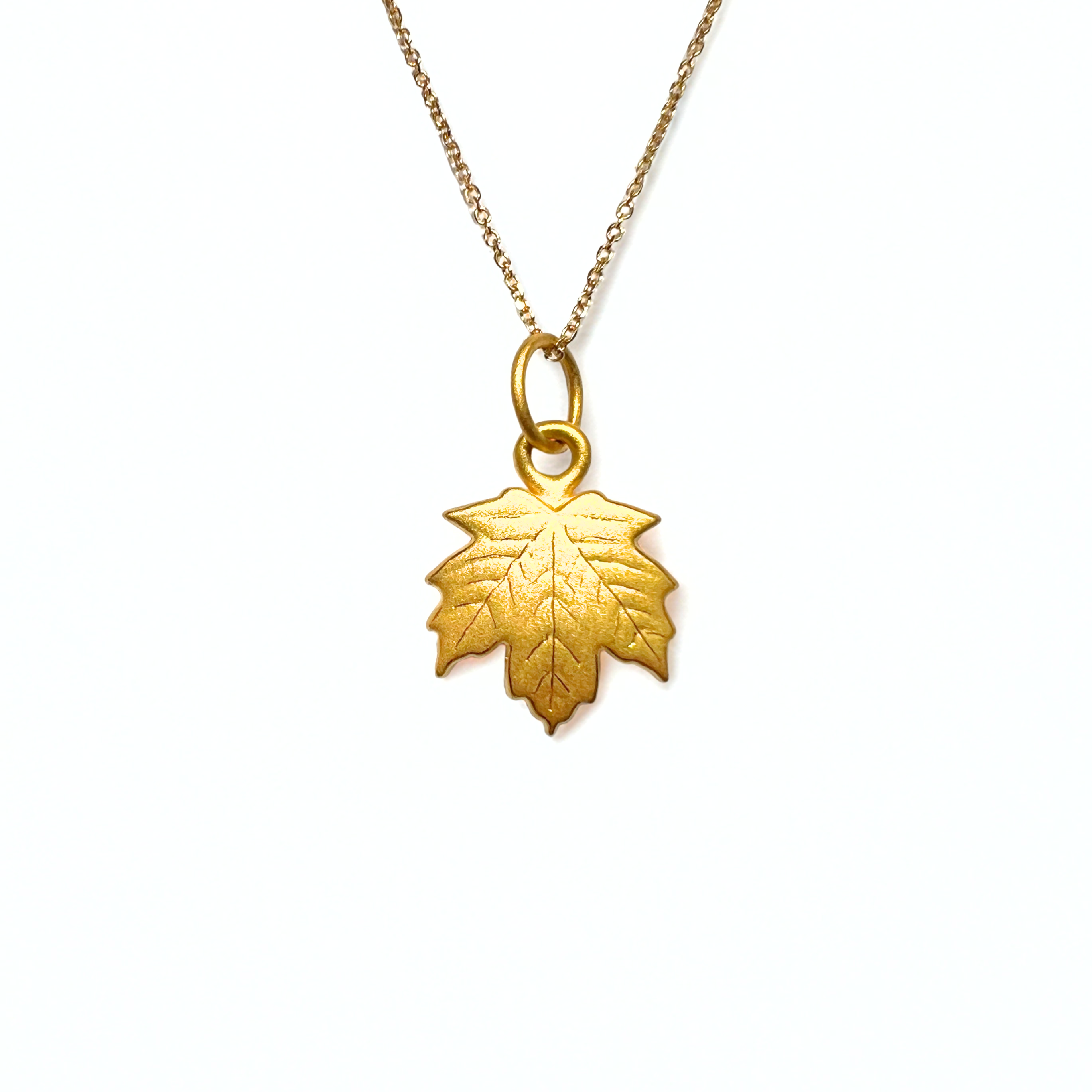 24K Gold Maple Leaf necklace